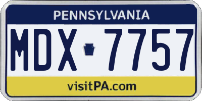 PA license plate MDX7757
