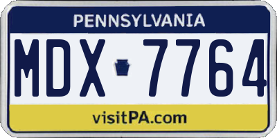 PA license plate MDX7764
