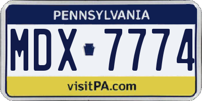 PA license plate MDX7774