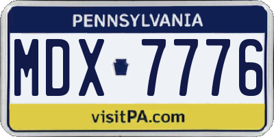 PA license plate MDX7776