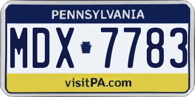 PA license plate MDX7783