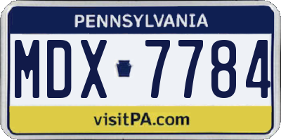 PA license plate MDX7784