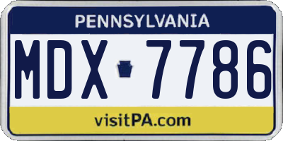 PA license plate MDX7786