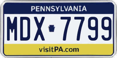 PA license plate MDX7799