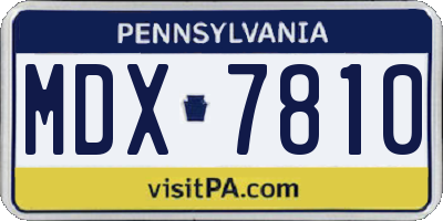PA license plate MDX7810