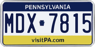 PA license plate MDX7815