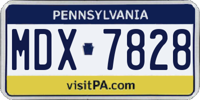 PA license plate MDX7828