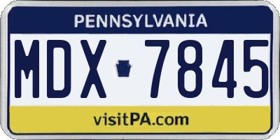 PA license plate MDX7845