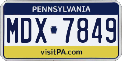 PA license plate MDX7849