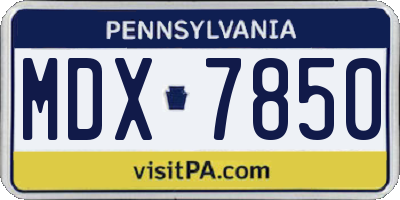 PA license plate MDX7850