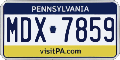 PA license plate MDX7859
