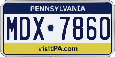 PA license plate MDX7860