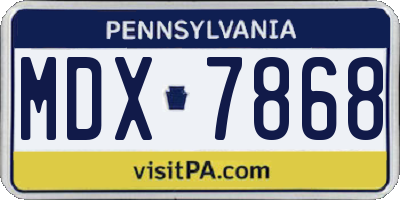 PA license plate MDX7868