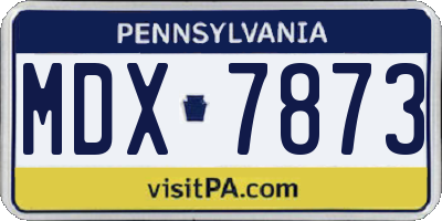 PA license plate MDX7873