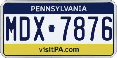PA license plate MDX7876