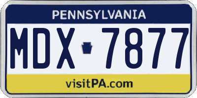 PA license plate MDX7877
