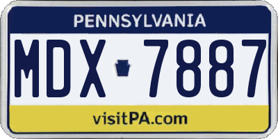 PA license plate MDX7887