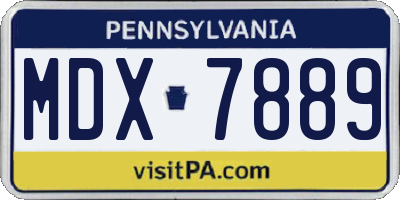 PA license plate MDX7889