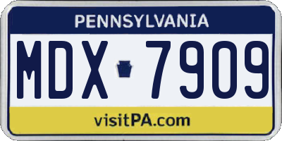 PA license plate MDX7909