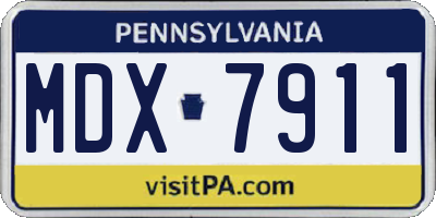 PA license plate MDX7911