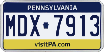 PA license plate MDX7913