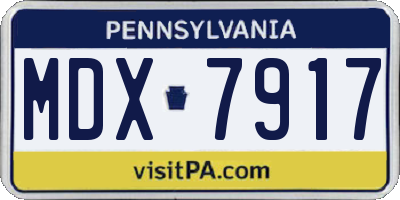 PA license plate MDX7917