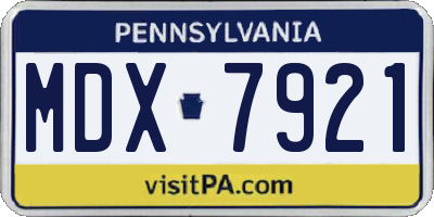 PA license plate MDX7921