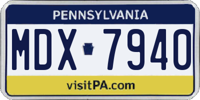 PA license plate MDX7940