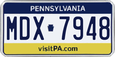 PA license plate MDX7948