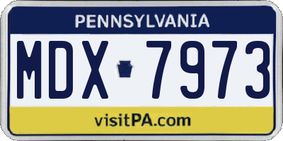 PA license plate MDX7973