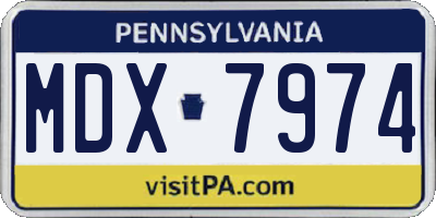 PA license plate MDX7974
