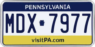 PA license plate MDX7977