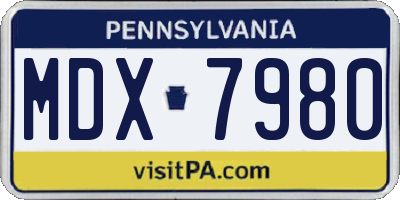 PA license plate MDX7980