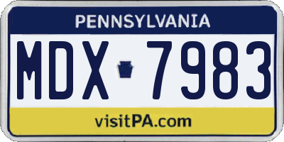 PA license plate MDX7983