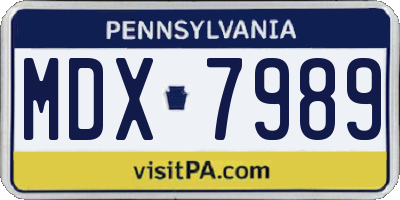 PA license plate MDX7989