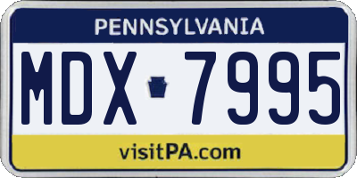 PA license plate MDX7995