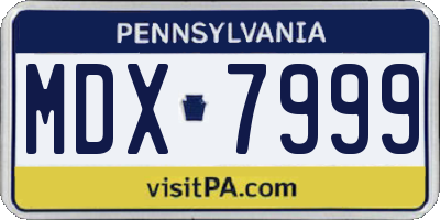 PA license plate MDX7999