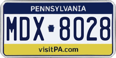 PA license plate MDX8028