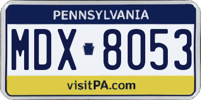 PA license plate MDX8053