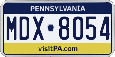 PA license plate MDX8054