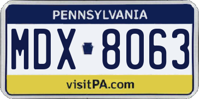 PA license plate MDX8063