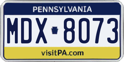 PA license plate MDX8073