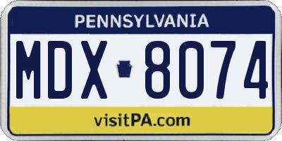 PA license plate MDX8074