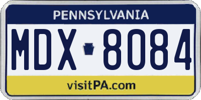 PA license plate MDX8084