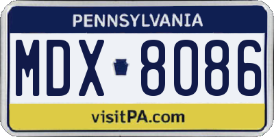 PA license plate MDX8086