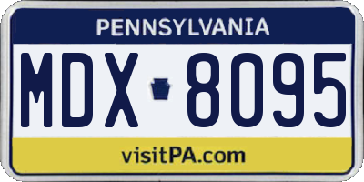 PA license plate MDX8095