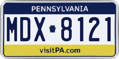 PA license plate MDX8121