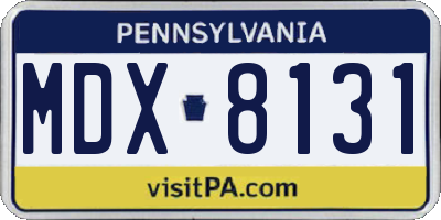 PA license plate MDX8131