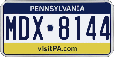 PA license plate MDX8144