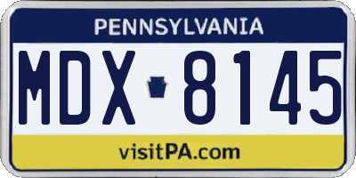 PA license plate MDX8145